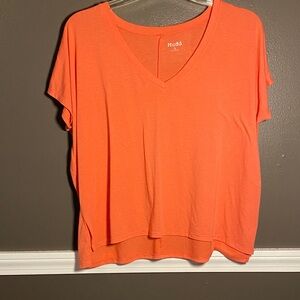 Mudd Women's Bright Peachy Orange Short Sleeve Tee